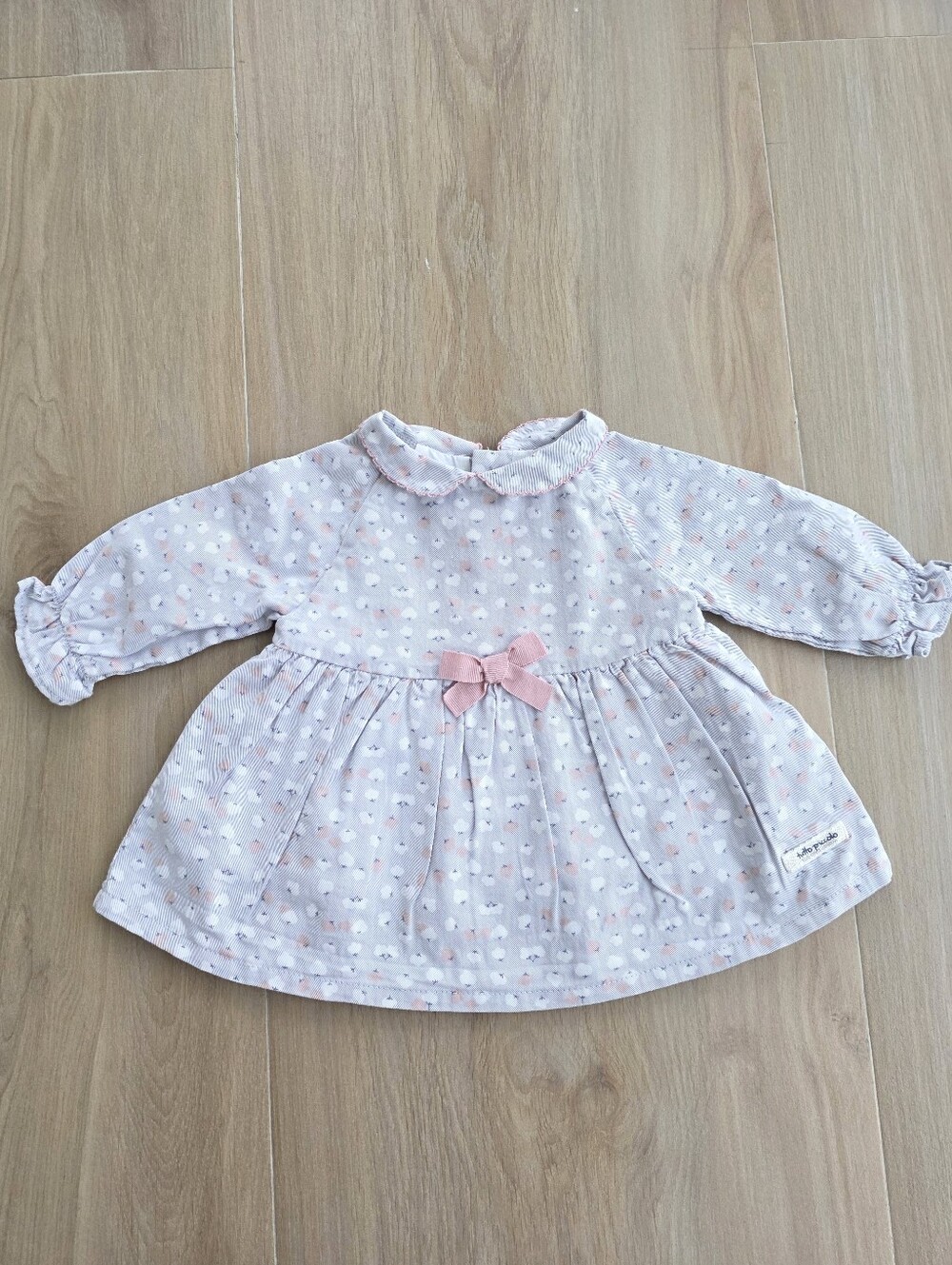 Tutto Piccolo Baby Girl Dress 1M Pink Floral Peter Pan Collar